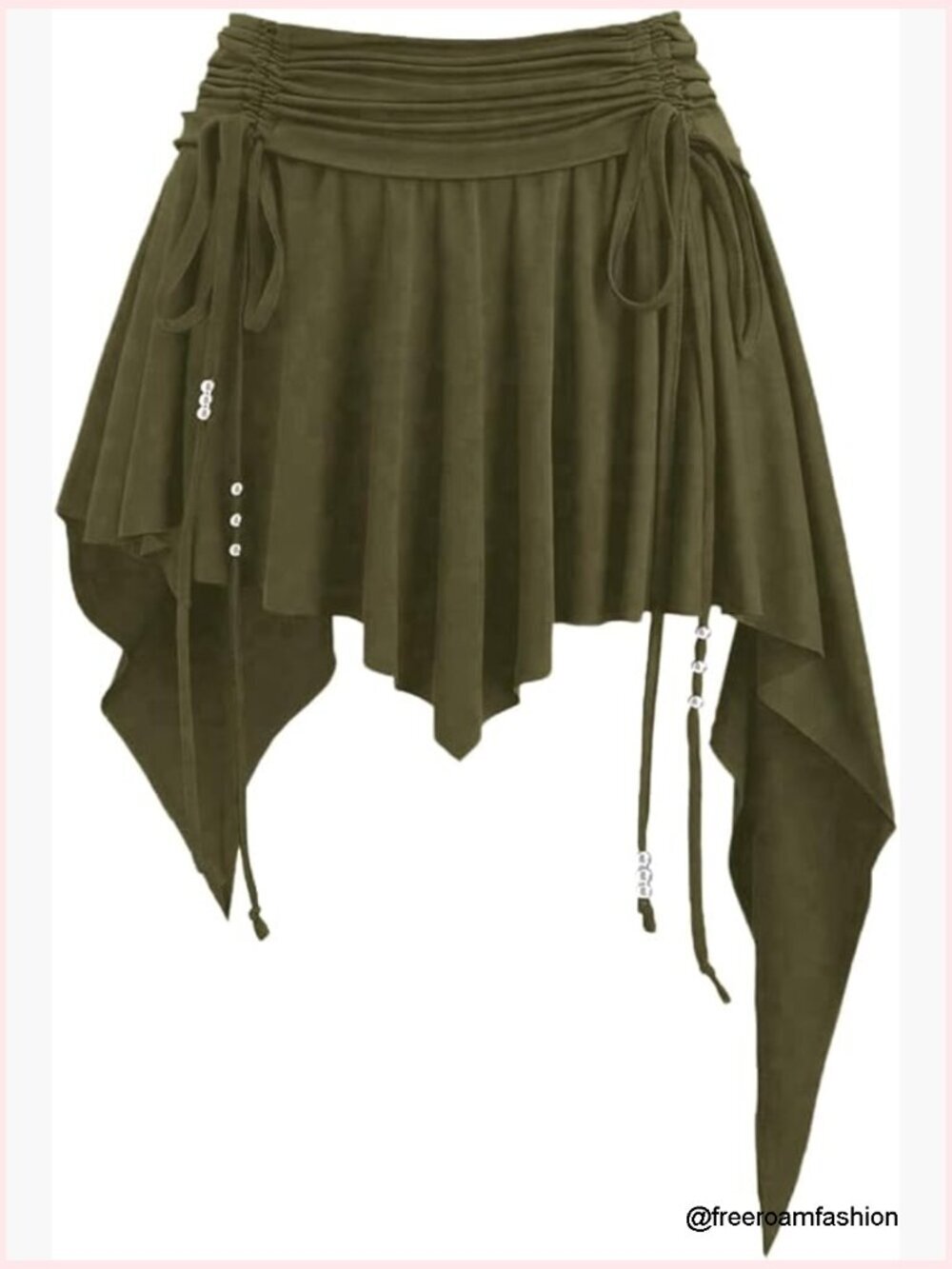 Asymmetrical Ruffle Mini Skirt High Waist Y2K Cowgirl